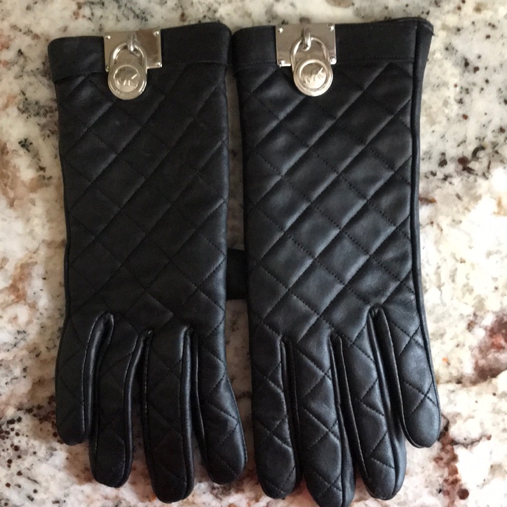 leather michael kors  gloves